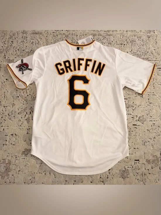 Nike Pittsburgh Pirates Konnor Griffin #6 White MLB Baseball Jersey Men’s Sz: M - Picture 3 of 8